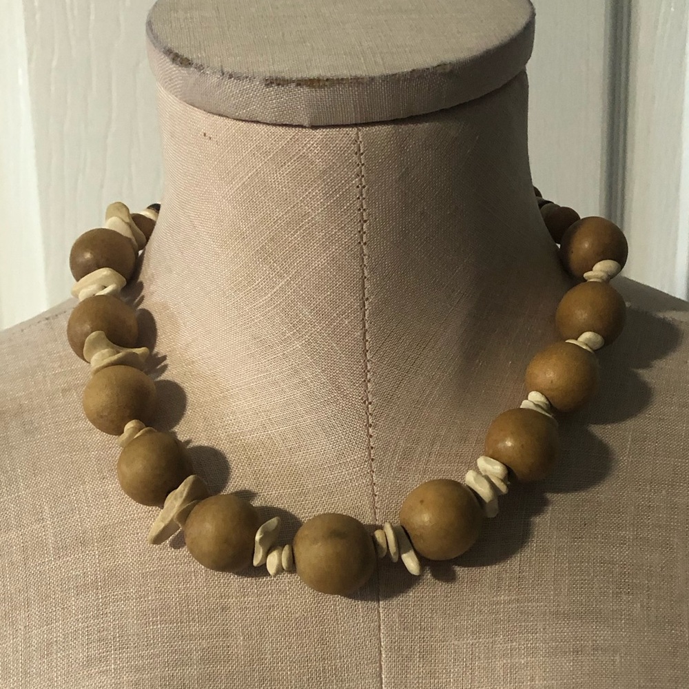 3/$40 Chunky Wooden Beaded Necklace
